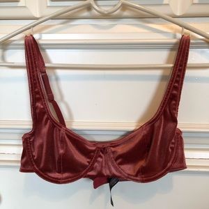 burgundy velvet bra